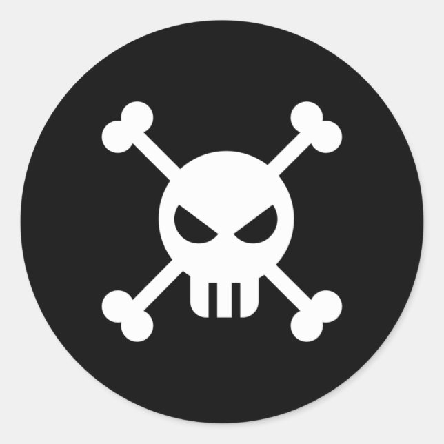 Skull- und Crossbone-Aufkleber Runder Aufkleber (Vorderseite)