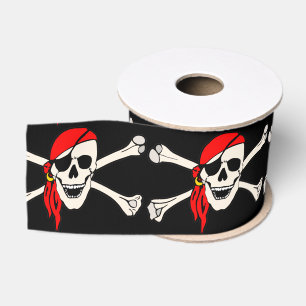Skull und Crossbones Grosgrain Ribbon Ripsband