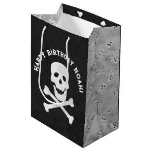 Skull und Crossbones Halloween Geschenktasche Mittlere Geschenktüte