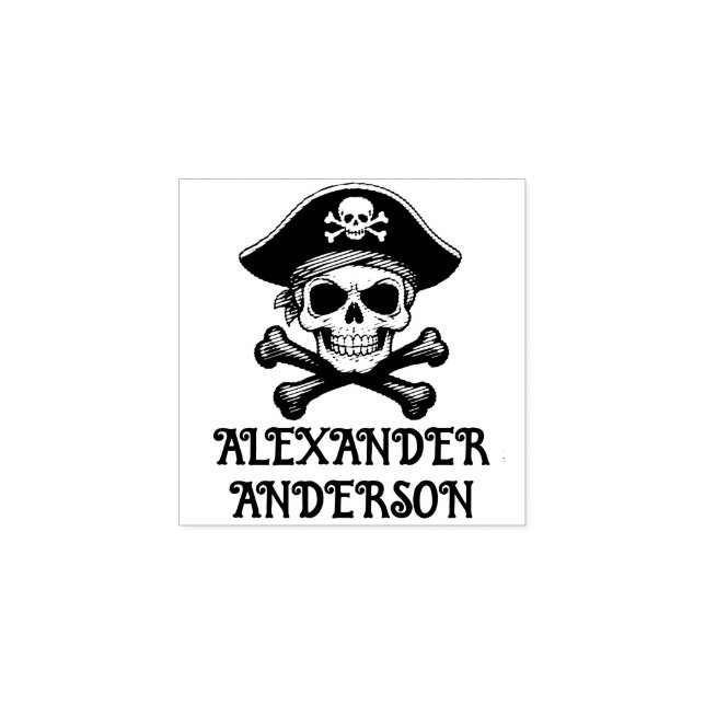 Skull und Crossbones Personalisieren Sie die Brief Gummistempel (Prägung)