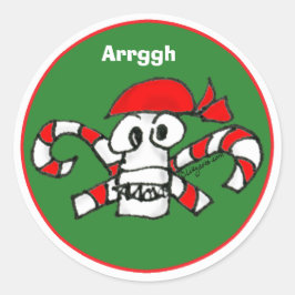 Skull und Crossbones Pirate Green Umschlag Aufkleb Runder Aufkleber