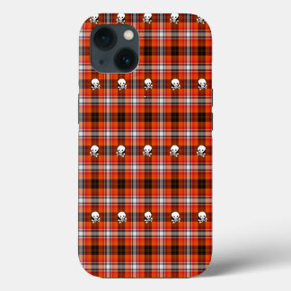 Skull und Crossbones Rot und Schwarz Kariert iPhone Hülle