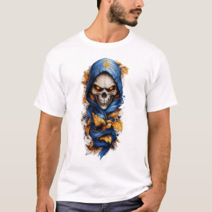 Skull und Herbst belassen Tattoo Style T - Shirt