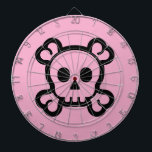 Skull und Knochen, gürtelrosa Dartboard-Design Dartscheibe<br><div class="desc">Skull und Knochen mädchenhaft rosa Dartboard Design. Niedliche Geschenkidee für Kinder. Die Farbe kann geändert werden.</div>