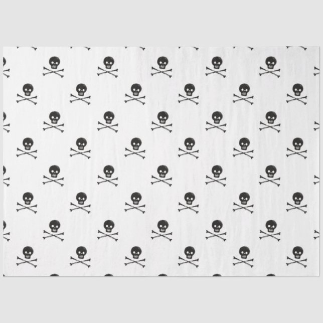 Skull- und Kreuz-Knochen-Design Seidenpapier (Vorderseite)