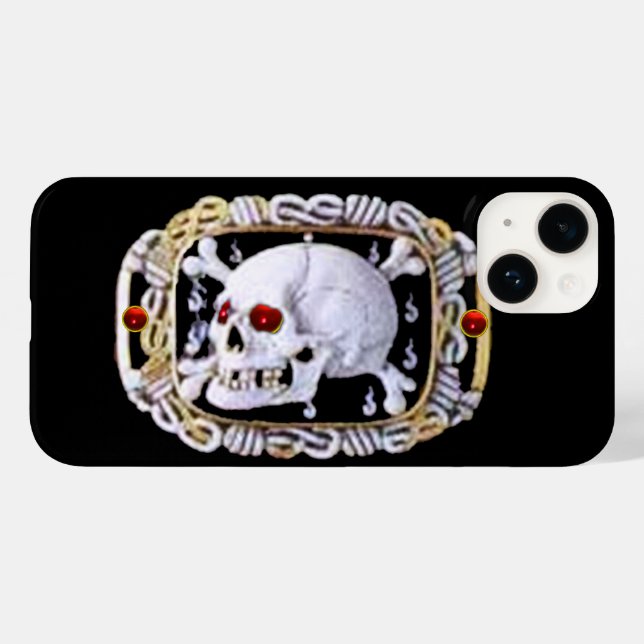 SKULL UND KREUZKNOCHEN RUBY RENAISSANCE JEWEL Case-Mate iPhone HÜLLE (Rückseite (Horizontal))