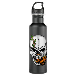Skull und Monarch Butterfly der digitalen Kunst Edelstahlflasche