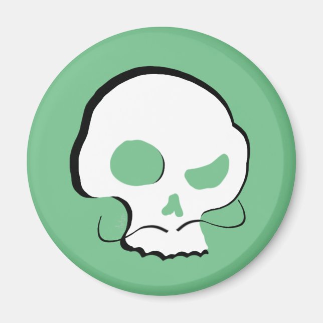Skull und Mustache Magnet (Vorne)