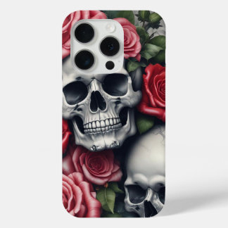 Skull und Rose Apple iPhone 15 Pro Fall Case-Mate iPhone Hülle