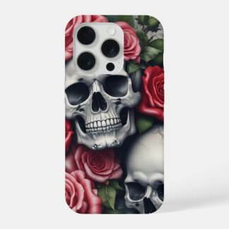 Skull und Rose Apple iPhone 15 Pro Fall Hülle