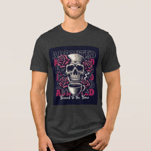 Skull und Rose - Coffee Art T - Shirt Design
