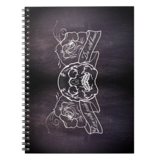 Skull und Rose Goth Punk Tattoo Style Notebook Notizblock