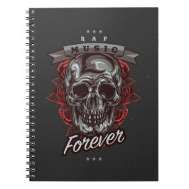 Skull und Rose Illustration , Rap-Musikliebhaber Notizblock