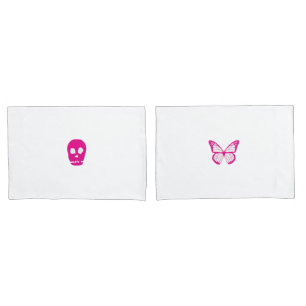 Skull- und Schmetterlingspillowcases Kissenbezug