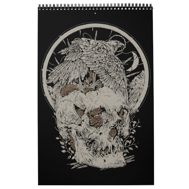 Skull- und Vogeldesign Kalender (Titelbild)