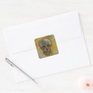Skull von Vincent Van Gogh Quadratischer Aufkleber