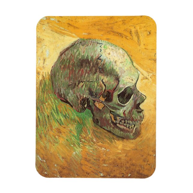 Skull von Vincent van Gogh, Vintager Impressionism Magnet (Vertikal)