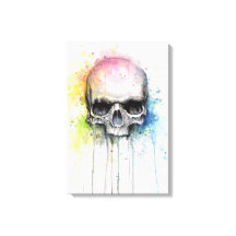Skull Wasserfarbe Malerei farbenfrohe Canvas Print