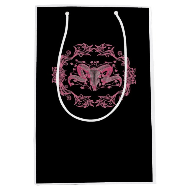 Skull Whimsigoth Ästhetik Mittlere Geschenktüte (Vorderseite)