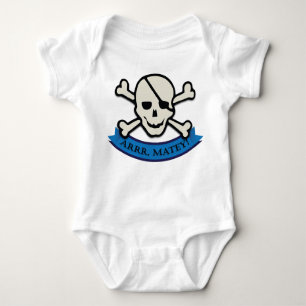 Skull - White Baby Jersey Bodysuit Baby Strampler