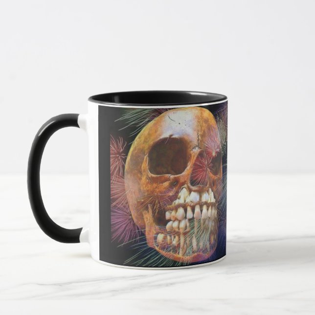 Skull with fireworks tasse (Links)