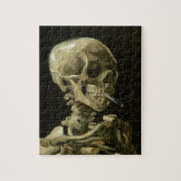 Skull with Zigarette by Van Gogh Painting Art