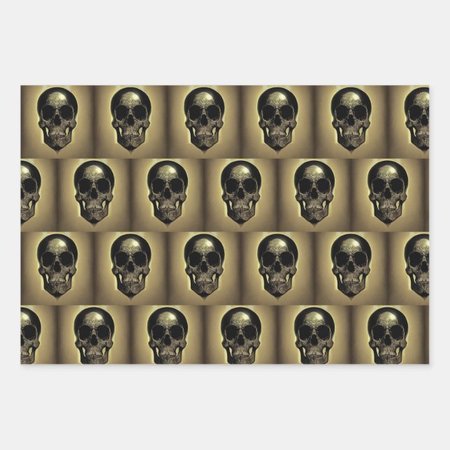 Skull Wrapping Bogen Pagan Geschenkpapier Set (Vorderseite 3)