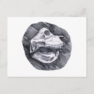 Skull zeichnend imaginäre Tierskizze Postkarte