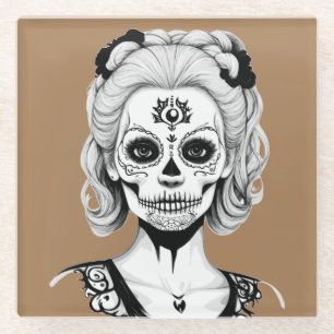 SKULLHEAD FRAU GLASUNTERSETZER
