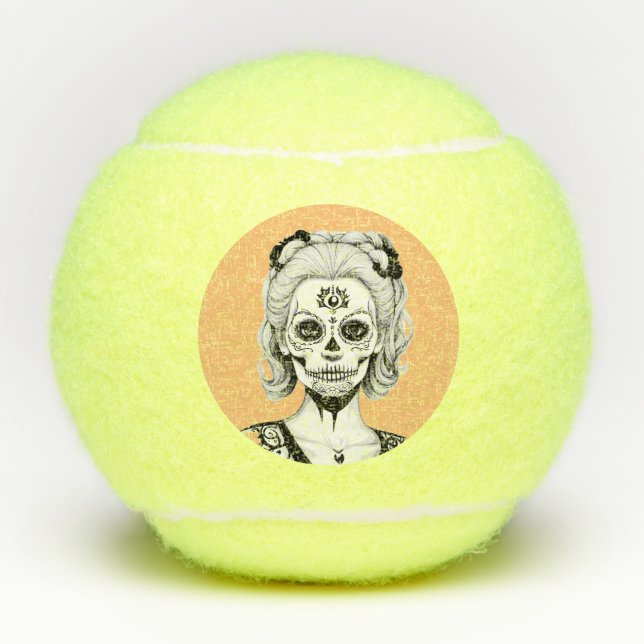 SKULLHEAD FRAU TENNISBÄLLE (Vorderseite)