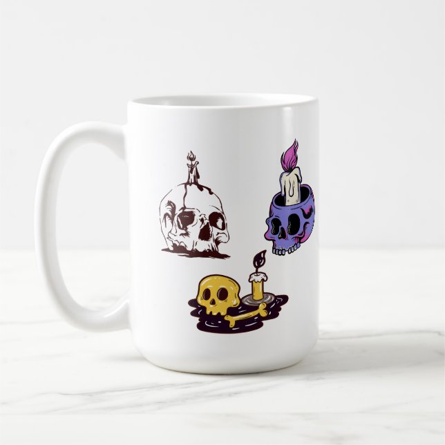 Skulls and Candles Illustration Set Kaffeetasse (Links)
