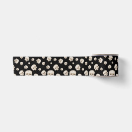 Skulls auf Black Satin Ribbon - Gotisches Hallowee Satinband