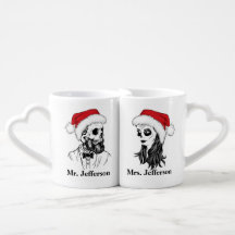 Skulls Christmas Couple Newlyweds Lover's