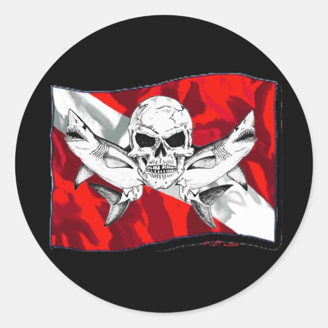 Skulls Collection by DiversDen Runder Aufkleber (Vorderseite)