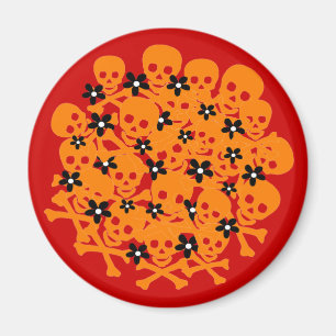 Skulls & Daisies Magnet