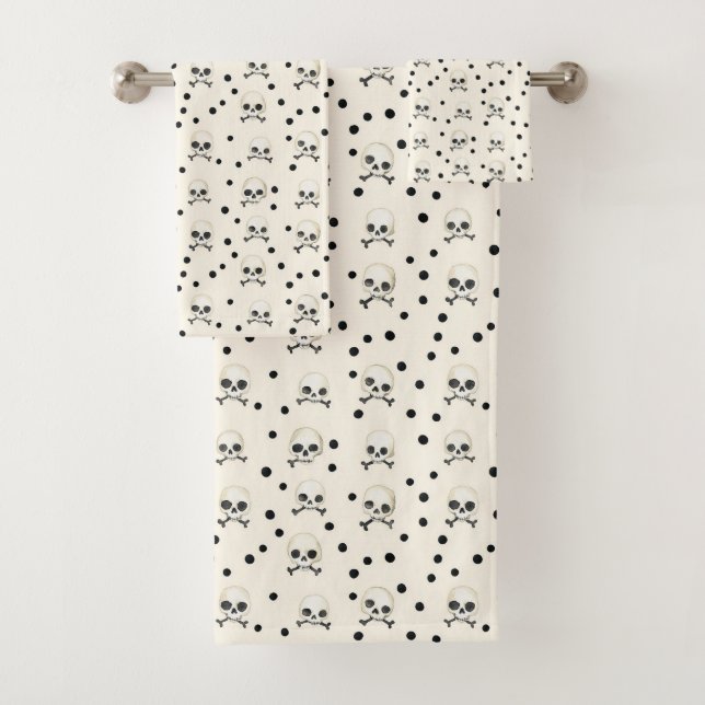 Skulls & Dots Badhandtuch Set (Insitu)