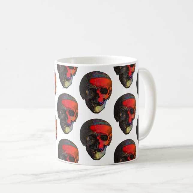 Skulls farbenfroh kaffeetasse (VorderseiteRechts)