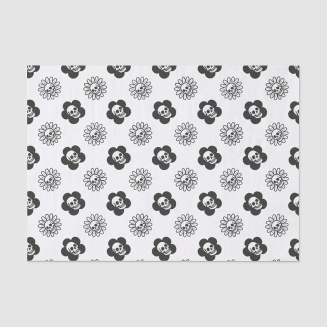 Skulls Flowers Seidenpapier (Vorderseite)