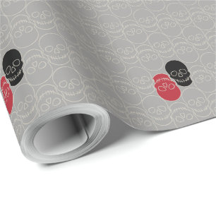 Skulls - Ghost Gray und Bone White Geschenkpapier