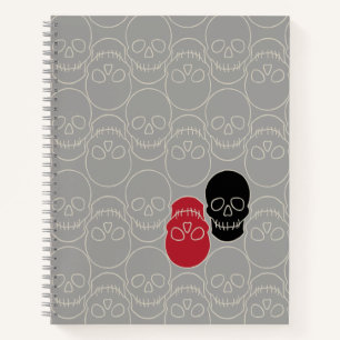 Skulls - Ghost Gray und Bone White Notizbuch