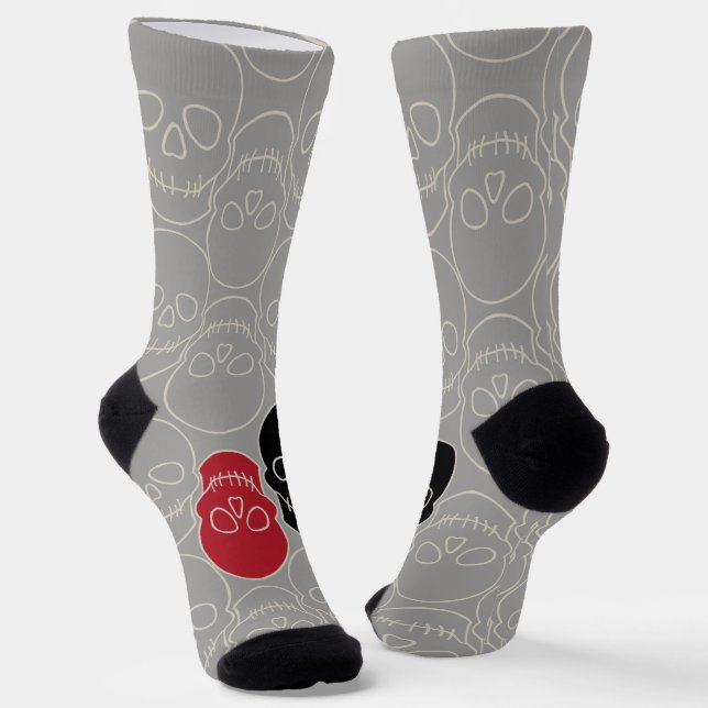 Skulls - Ghost Gray und Bone White Socken (Gewinkelt)