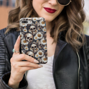 Skulls Gothic Daisy Blume Pattern Case-Mate iPhone 14 Pro Max Hülle