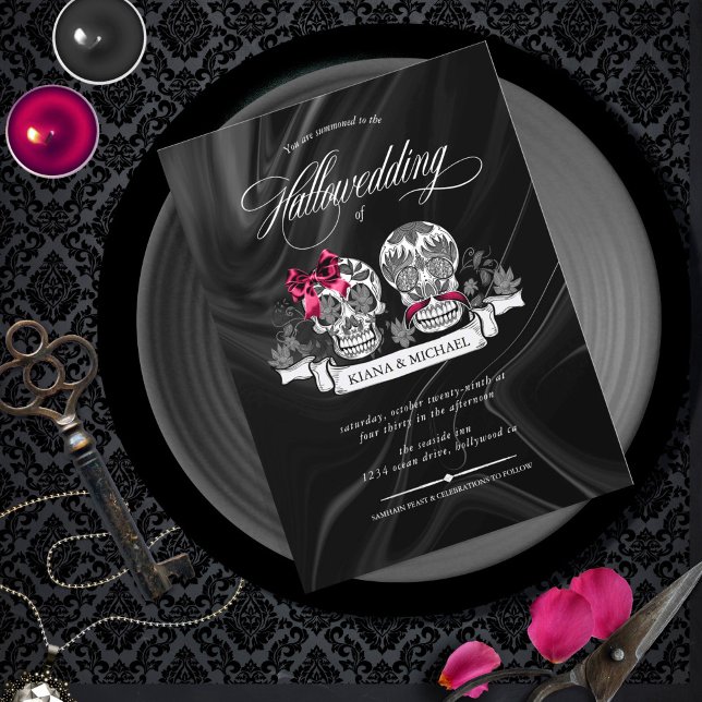 Skulls Gothic Hallowedding Burgundy ID866 (Von Creator hochgeladen)
