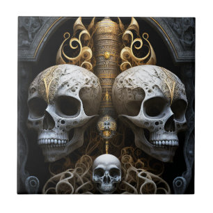 Skulls Gothic Horror Goth Surreal Art Fliese