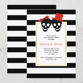 Skulls Halloween Hochzeitsessen Probe Einladung