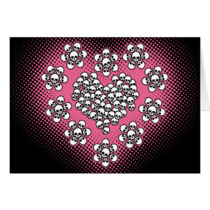 Skulls Herz und Blume