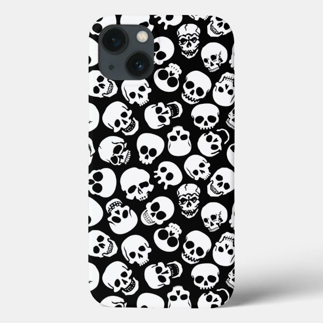 Skulls in Black Background Pattern Case-Mate iPhone Hülle (Rückseite)