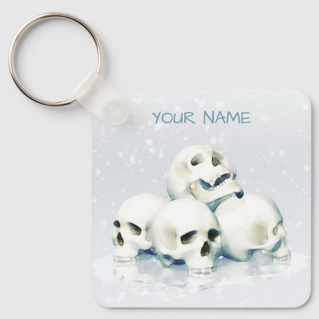 Skulls in the snow. Personalized Schlüsselanhänger (Vorderseite)