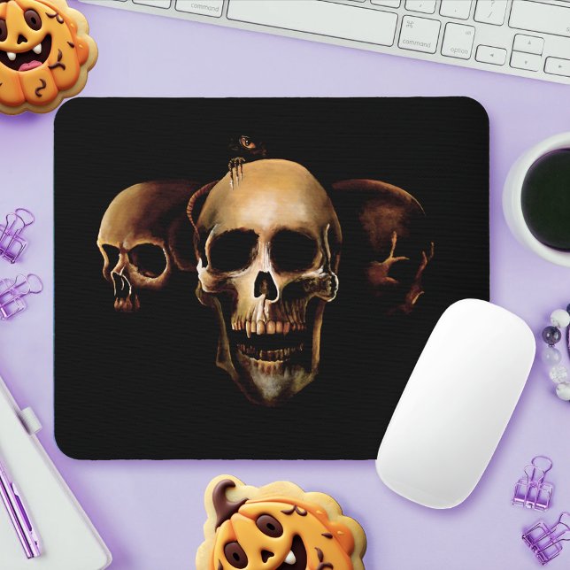 Skulls Mensch Schwarz Mousepad (Von Creator hochgeladen)
