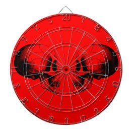 Skulls Metal Cage Red Dartboard Dartscheibe